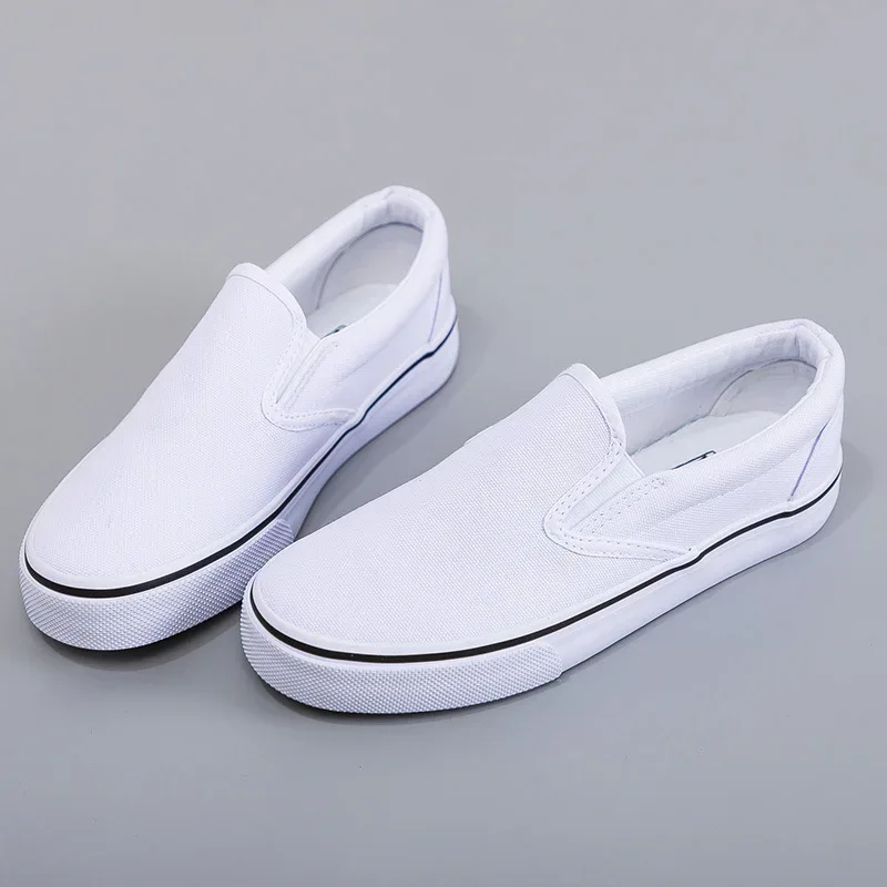 Hand-Painted Canvas Shoes Elastic Unisex Spring 2025 Style Korean Version Flat Heel Breathable Cotton Lined All-Season Footwear
