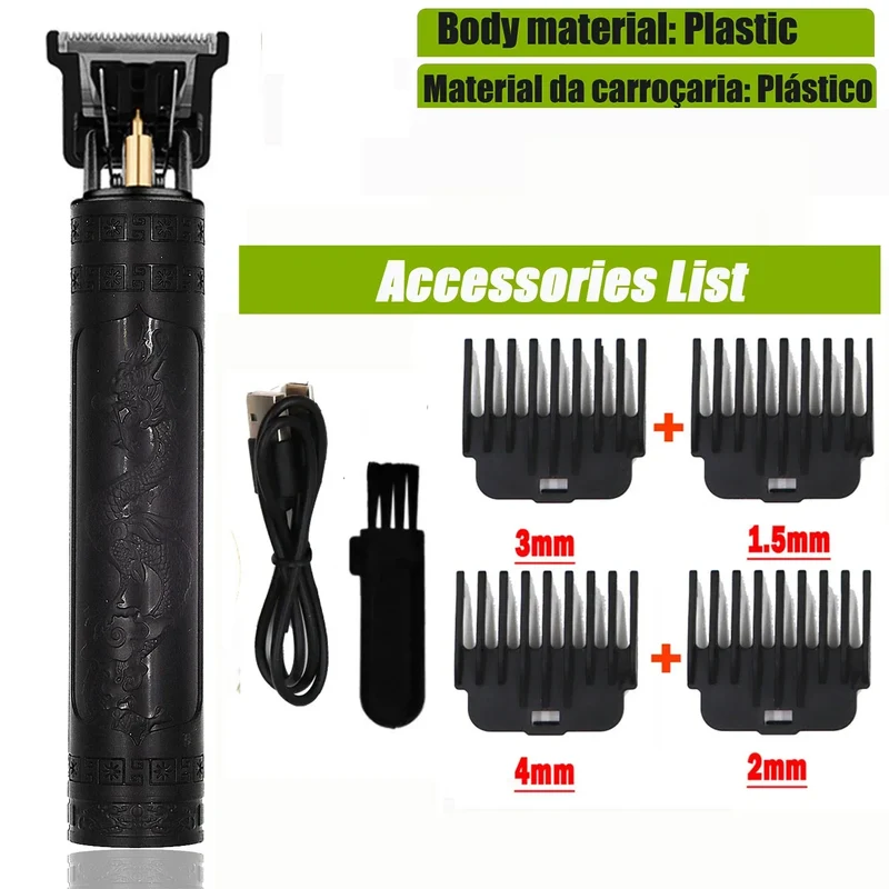 OHS T9 Vintage Electric Hairdresser Oil Shaving Head Pusher Carving Clipper Hair Cutting Machine Precision Trimmer for Men Care