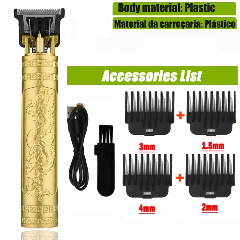 OHS T9 Vintage Electric Hairdresser Oil Shaving Head Pusher Carving Clipper Hair Cutting Machine Precision Trimmer for Men Care