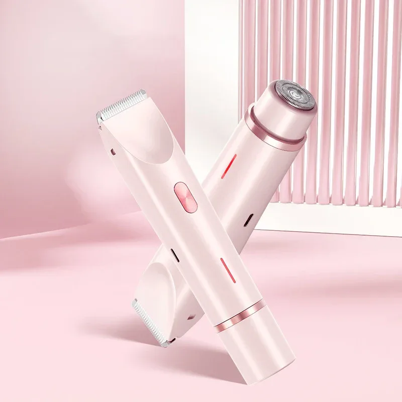 Electric Razors for Women 2in1 Bikini Trimmer Facial Mustache Shavers for Ladies Body Underarms Legs Portable Painless Epilator