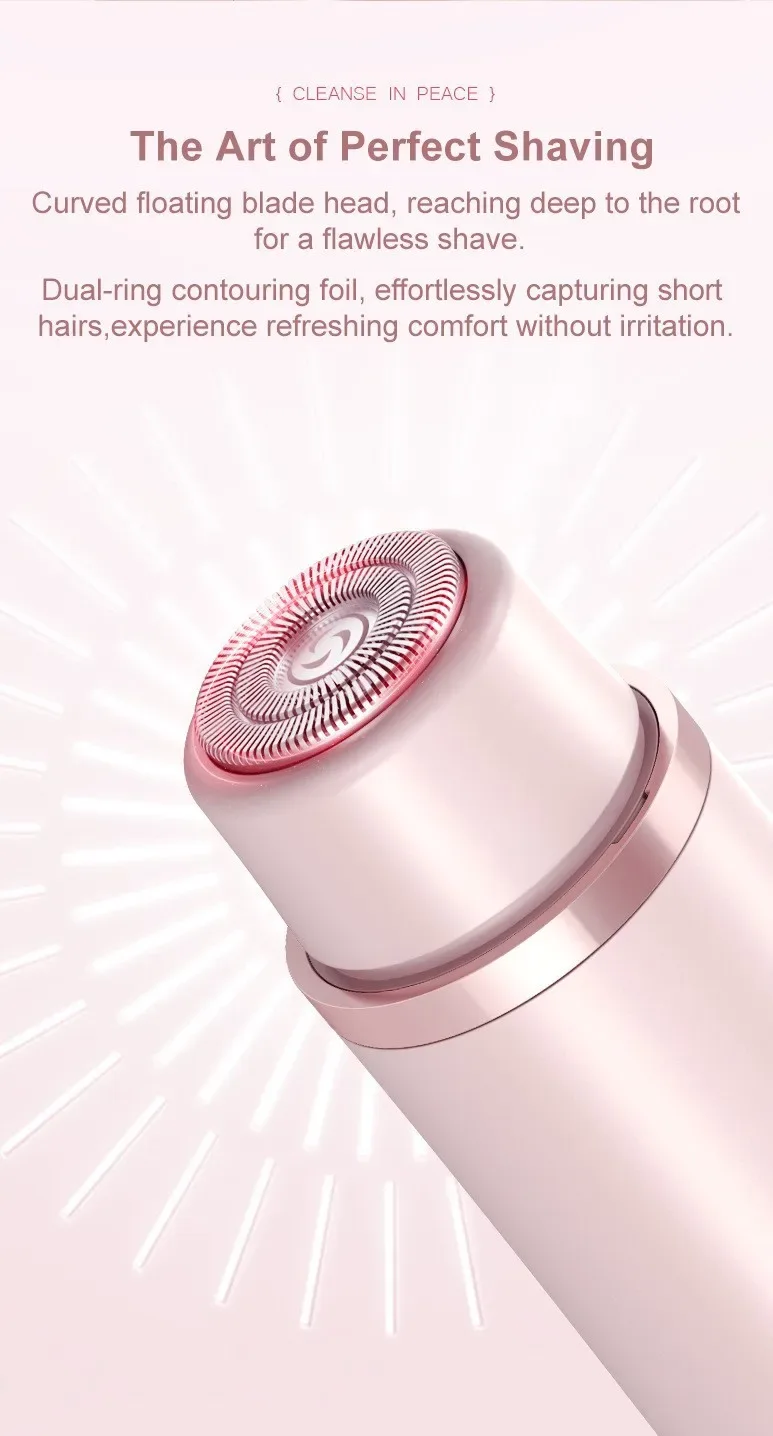 Electric Razors for Women 2in1 Bikini Trimmer Facial Mustache Shavers for Ladies Body Underarms Legs Portable Painless Epilator