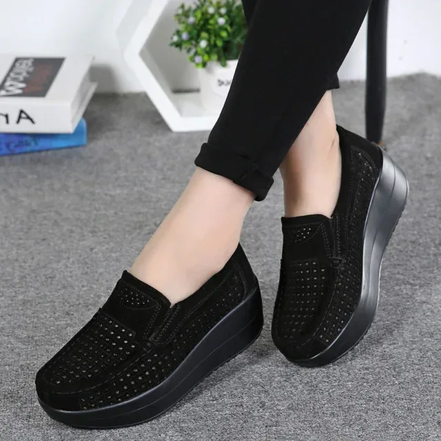 Creepers Platform Shoes Women Flats Women Loafers Spring Autumn Casual Suede Leather Shoes Ladies Moccasins Slip On Plus Size 42