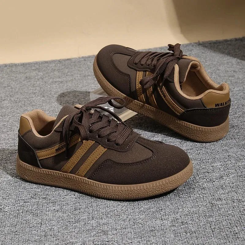 White Platform German Training Shoes Women 2026 Spring Non Slip Thick Sole Casual Sneakers Woman Lace Up Sport Shoes Flats Mujer