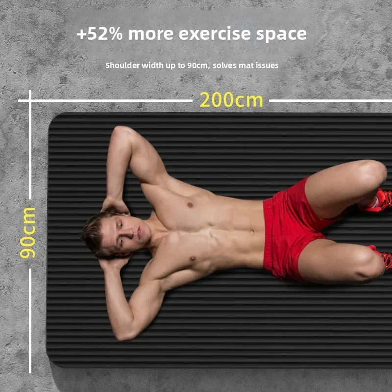 Men's Yoga Mat 20mm Thiened Lengthened And Widened Non-Slip Fitn Exercise Equipment Pure Color Nbr Material Yoga Pad