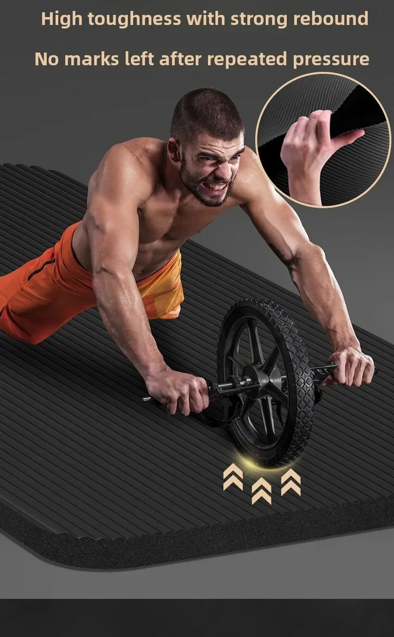 Men's Yoga Mat 20mm Thiened Lengthened And Widened Non-Slip Fitn Exercise Equipment Pure Color Nbr Material Yoga Pad