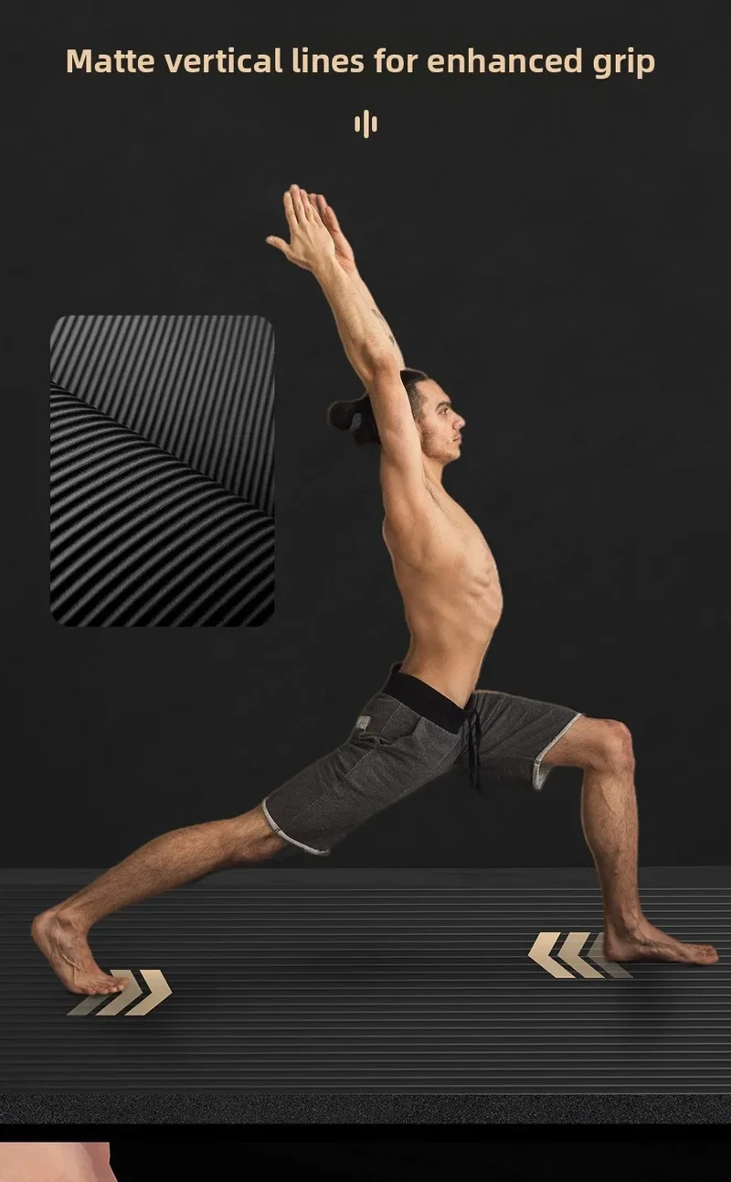 Men's Yoga Mat 20mm Thiened Lengthened And Widened Non-Slip Fitn Exercise Equipment Pure Color Nbr Material Yoga Pad