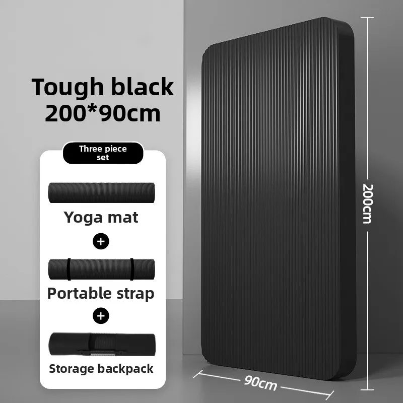 Men's Yoga Mat 20mm Thiened Lengthened And Widened Non-Slip Fitn Exercise Equipment Pure Color Nbr Material Yoga Pad