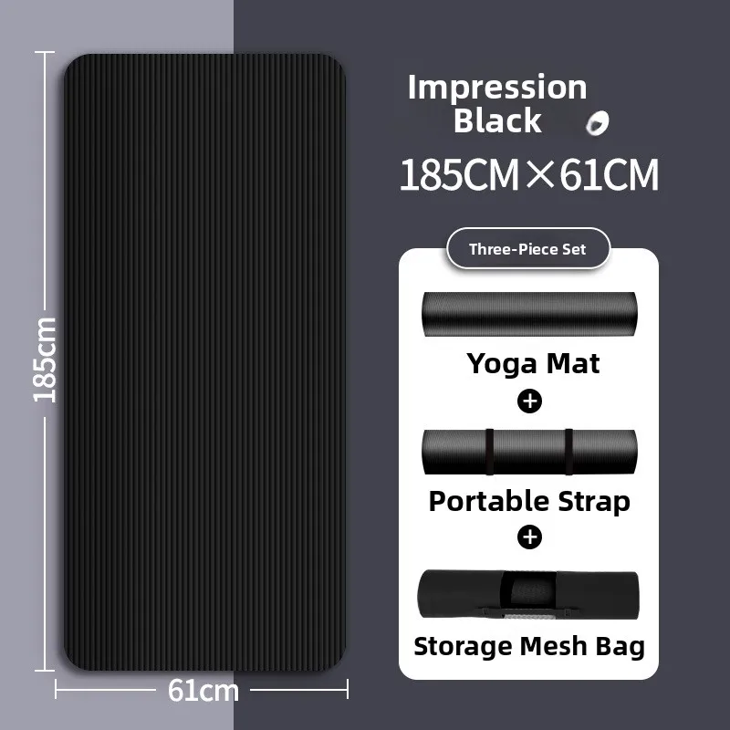 Men's Yoga Mat 20mm Thiened Lengthened And Widened Non-Slip Fitn Exercise Equipment Pure Color Nbr Material Yoga Pad