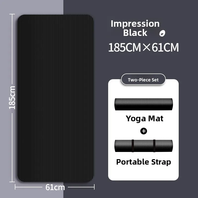 Men's Yoga Mat 20mm Thiened Lengthened And Widened Non-Slip Fitn Exercise Equipment Pure Color Nbr Material Yoga Pad