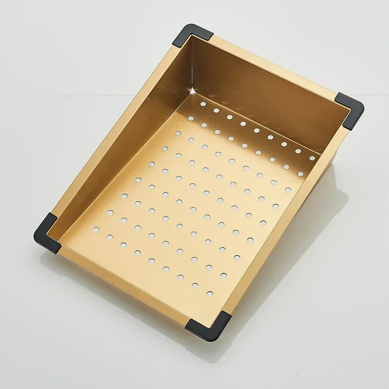 Golden Double Waterfall Sink Stainless Steel Kitchen Sink Embossed Large Single Slot Wash Basin Washing Pond For Kitchen