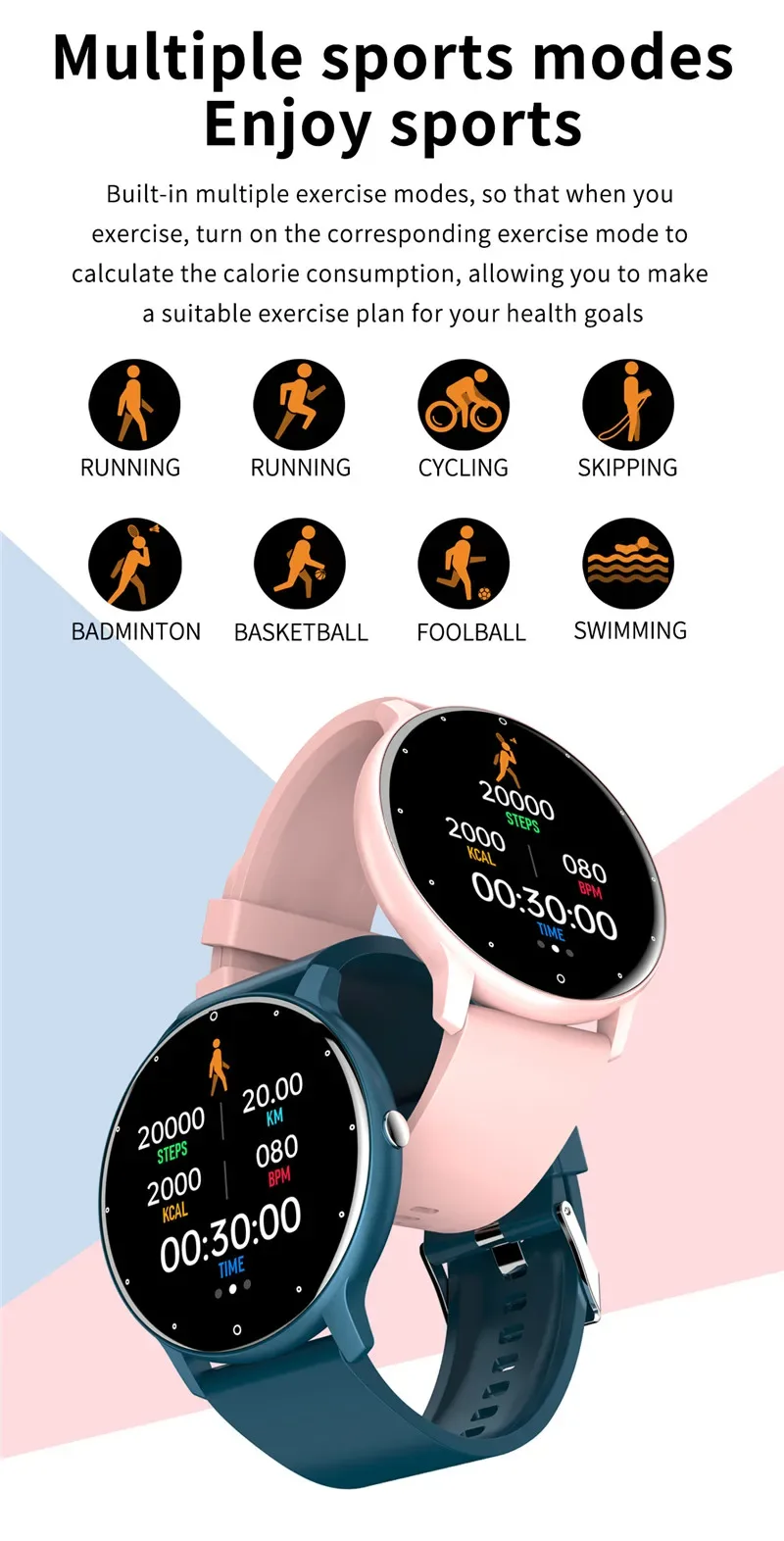 2024 Touch Screen Sports Smartwatch IP67 Waterproof Activity Fitness Tracker Smart Watch for Men Women Android iPhone