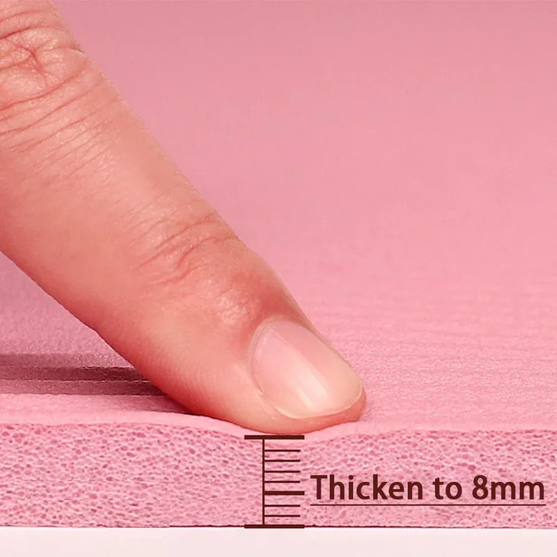 8mm yoga mat, suitable for beginners, lengthened and thickened for exercise, non slip fitness yoga mat for home use