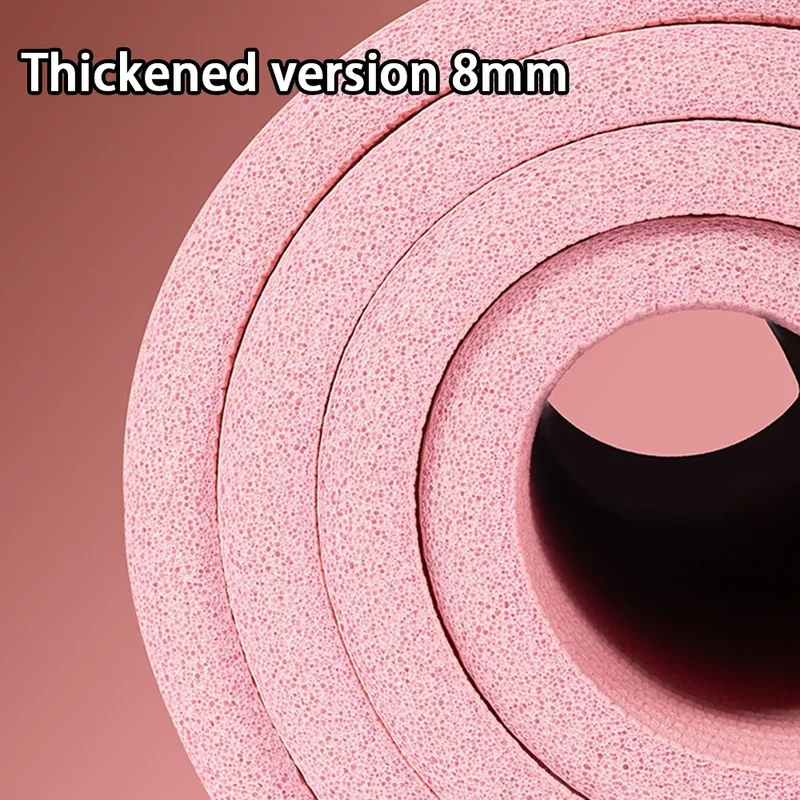 8mm yoga mat, suitable for beginners, lengthened and thickened for exercise, non slip fitness yoga mat for home use