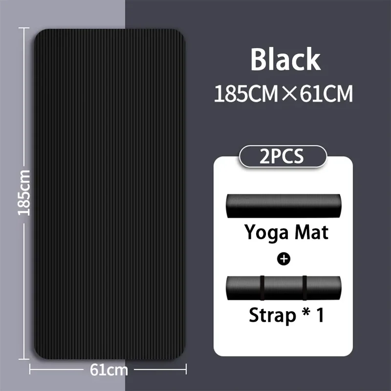 8mm yoga mat, suitable for beginners, lengthened and thickened for exercise, non slip fitness yoga mat for home use
