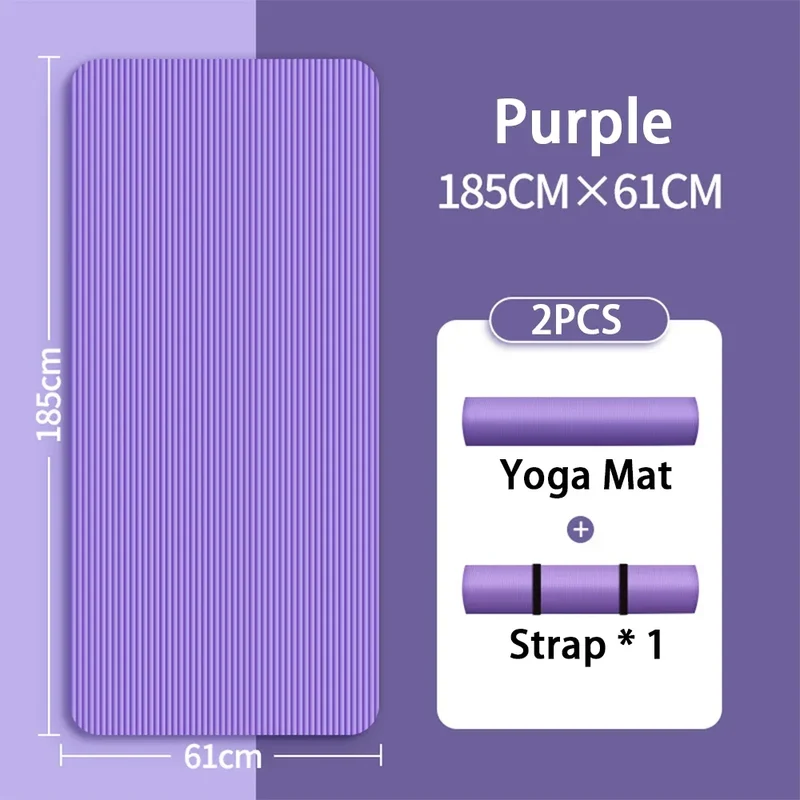 8mm yoga mat, suitable for beginners, lengthened and thickened for exercise, non slip fitness yoga mat for home use