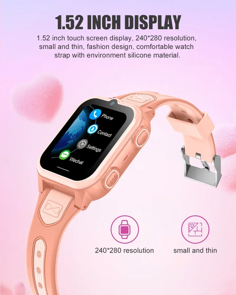 2024 New Kids Wrist Smart Watch IPX7 Waterproof GPS Cell Phone Watch With GPS Tracker for Android iPhone