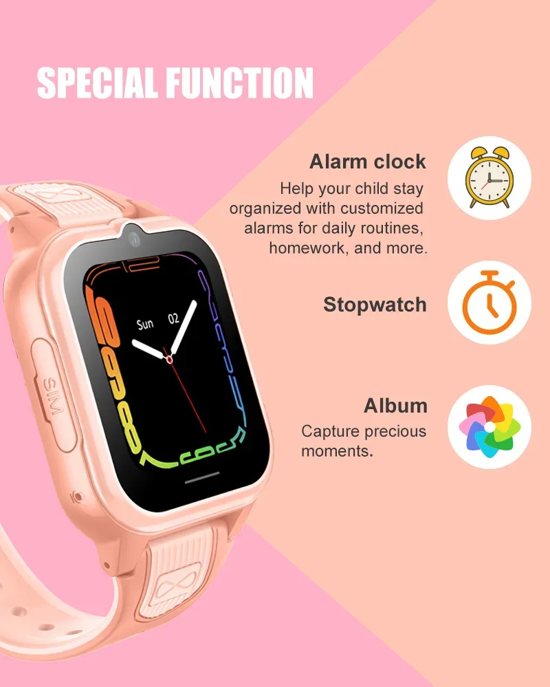 2024 New Kids Wrist Smart Watch IPX7 Waterproof GPS Cell Phone Watch With GPS Tracker for Android iPhone