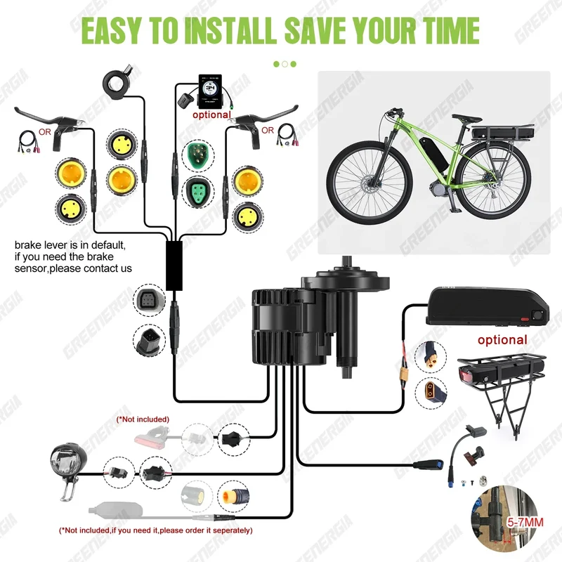 BAFANG Mid Drive Motor 1000W 750W 500W 250W 350W Electric Bike Conversion Kit BBSHD BBS02B BBS01B M615 M325 M215 Ebike Kits