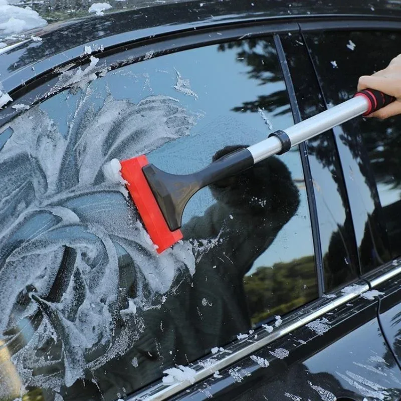 Extendable Aluminum Ice Scraper Snow Brush for Car Windshield Telescopic Extra-long Snow Shovel