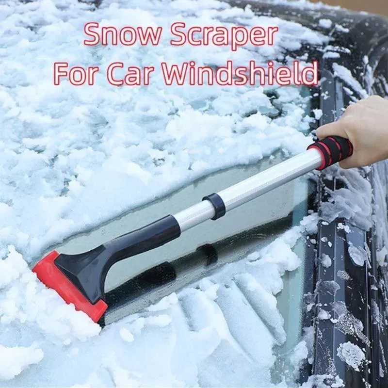 Extendable Aluminum Ice Scraper Snow Brush for Car Windshield Telescopic Extra-long Snow Shovel