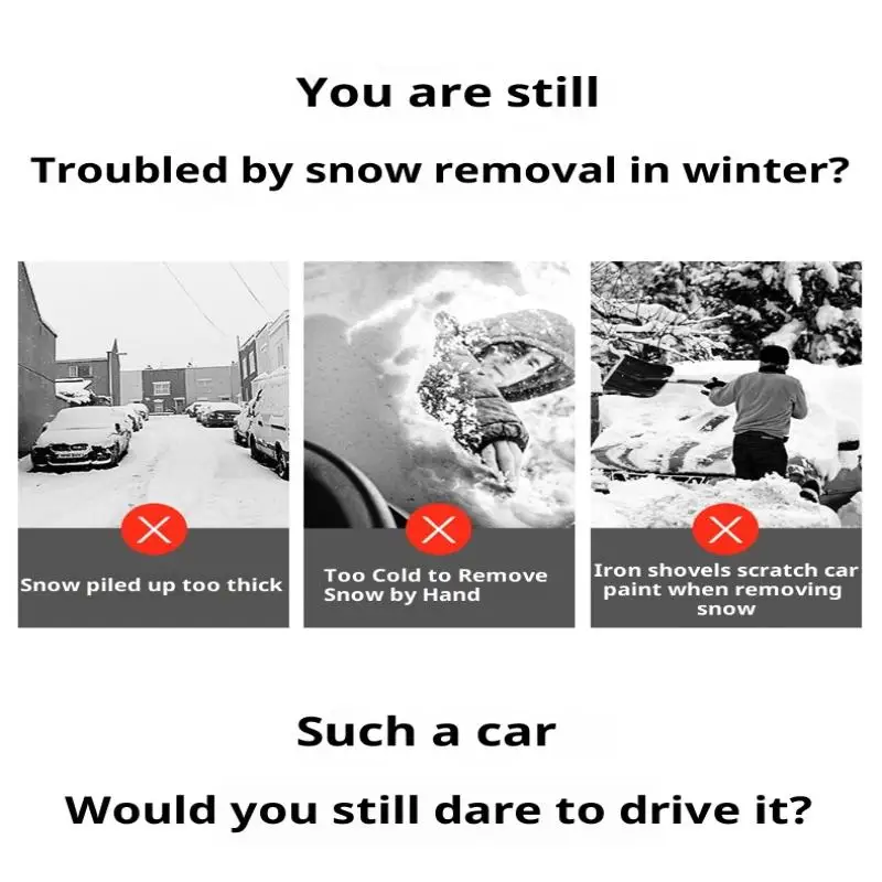 Versatile Ice Scraper for Cars, Windshield and Door Snow Removal, Frost Clearing Tool for Winter, Auto Cleaning Accessories