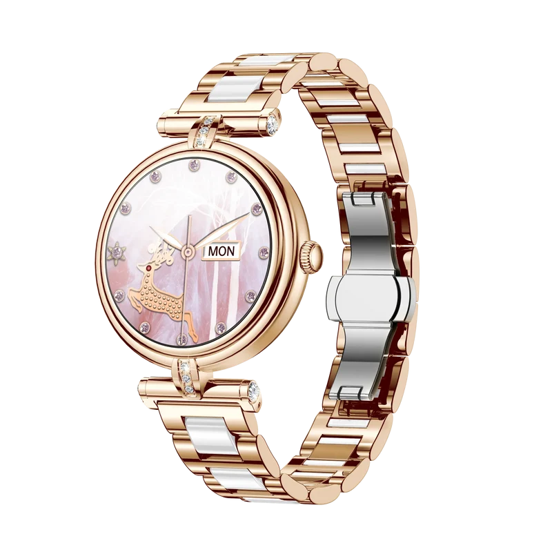 AK62 Smart Outdoor Sports Watch 3ATM Long-Life LED Stopwatch Timer AMOLED Display Leather Touch BT Compatible Android iPhone