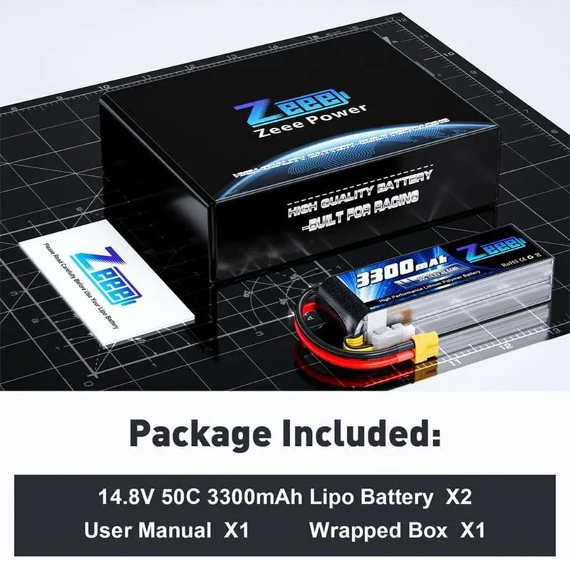 2pcs Zeee 4S Lipo FPV Drone Battery 14.8V 3300mAh 50C Softcase with XT60 Plug for RC Car RC Helicopters Trucks RC Model Parts