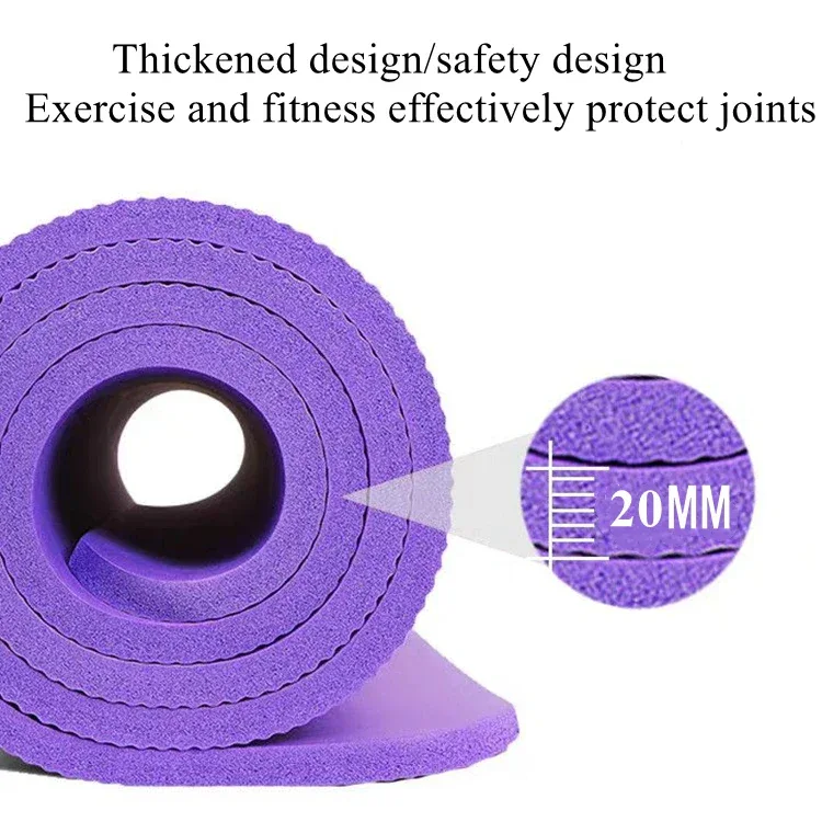 183×60cm Thick Yoga Mat Anti-skid Sports Fitness Mat 20MM Comfort Foam Yoga Matt for Exercise Yoga and Pilates Gymnastics Mat