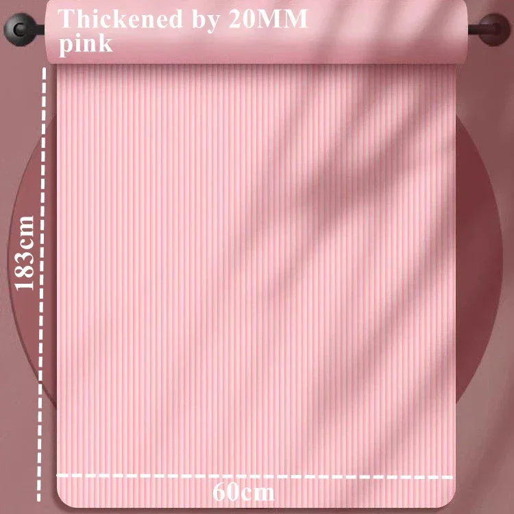183×60cm Thick Yoga Mat Anti-skid Sports Fitness Mat 20MM Comfort Foam Yoga Matt for Exercise Yoga and Pilates Gymnastics Mat