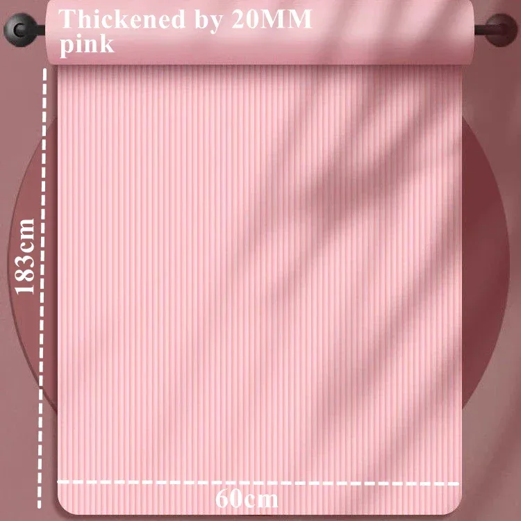 183×60cm Thick Yoga Mat Anti-skid Sports Fitness Mat 20MM Comfort Foam Yoga Matt for Exercise Yoga and Pilates Gymnastics Mat