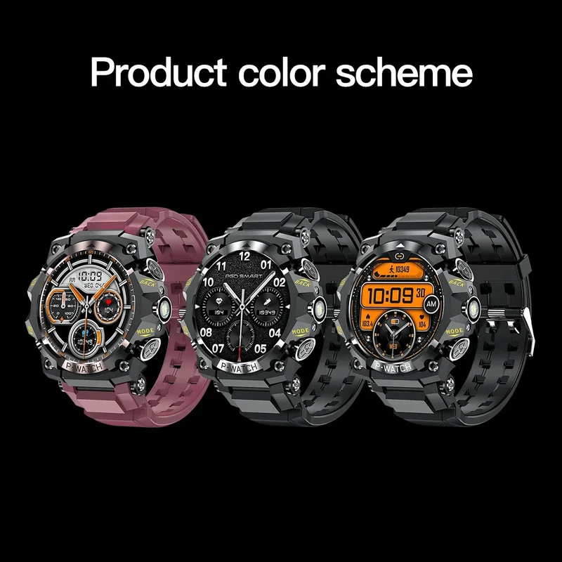 PG222 2025 Outdoor Sports Smart Watch GPS Navigation Compass IP68 Waterproof Fitness Tracker for IPhone/iPad Remote Control Call