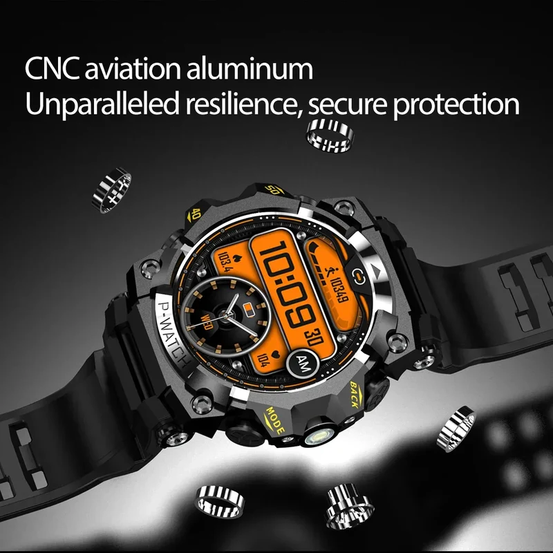 PG222 2025 Outdoor Sports Smart Watch GPS Navigation Compass IP68 Waterproof Fitness Tracker for IPhone/iPad Remote Control Call