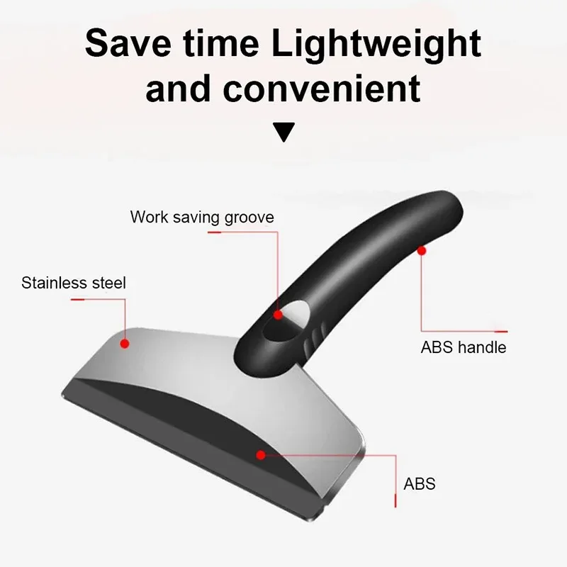 SEAMETAL Car Ice Scraper Snow Removal Shovel Windshield Glass Defrost Removal Automotive Winter Stainless Steel Car Accessories