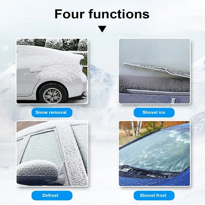 SEAMETAL Car Ice Scraper Snow Removal Shovel Windshield Glass Defrost Removal Automotive Winter Stainless Steel Car Accessories