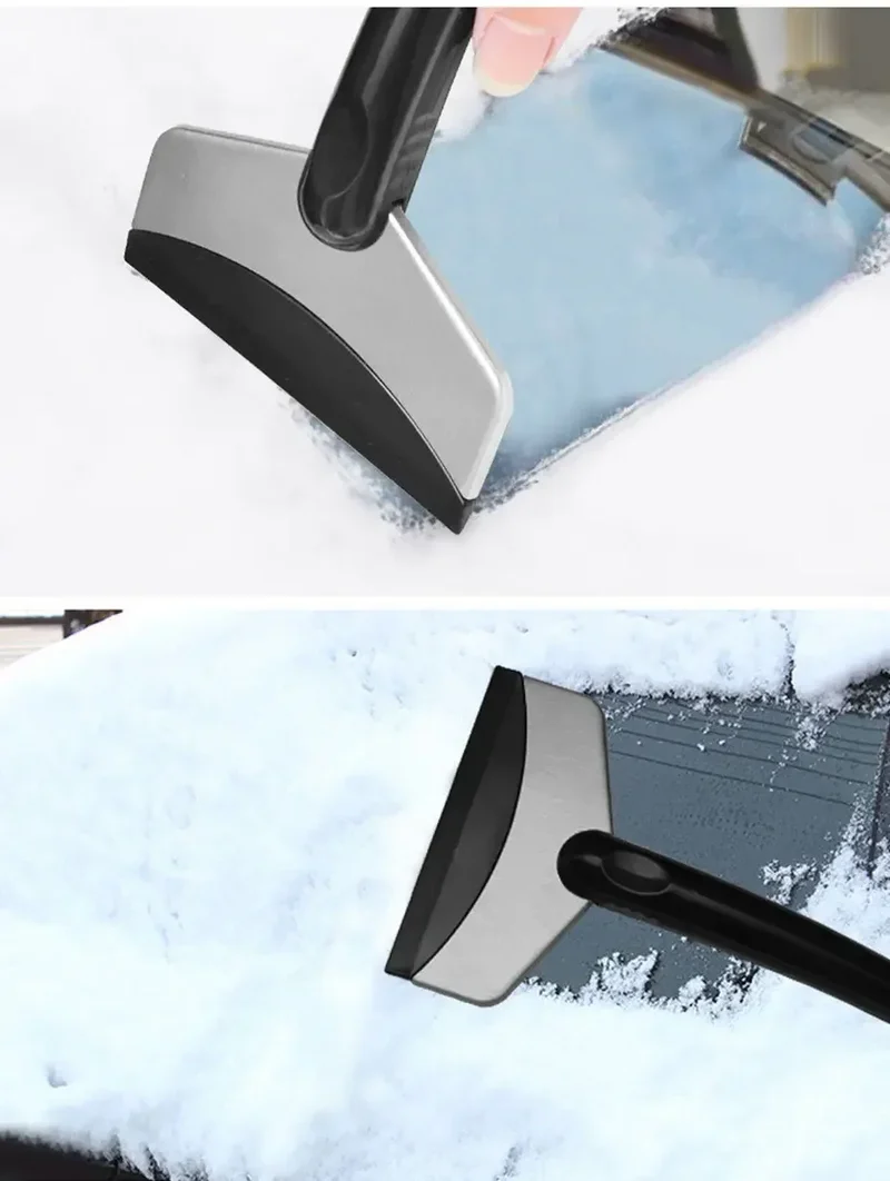 SEAMETAL Car Ice Scraper Snow Removal Shovel Windshield Glass Defrost Removal Automotive Winter Stainless Steel Car Accessories