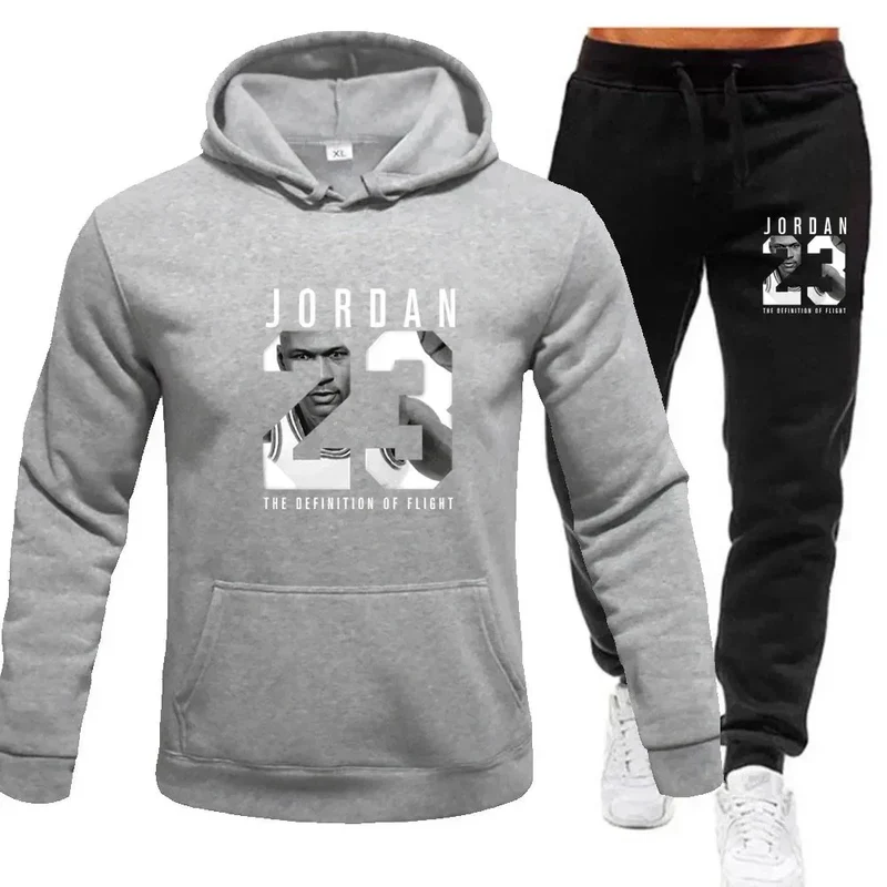 The sweatshirt hoodie is a men's set for Spring 2025 and a women's set for women's sportswear featuring a hoodie and sweatpants
