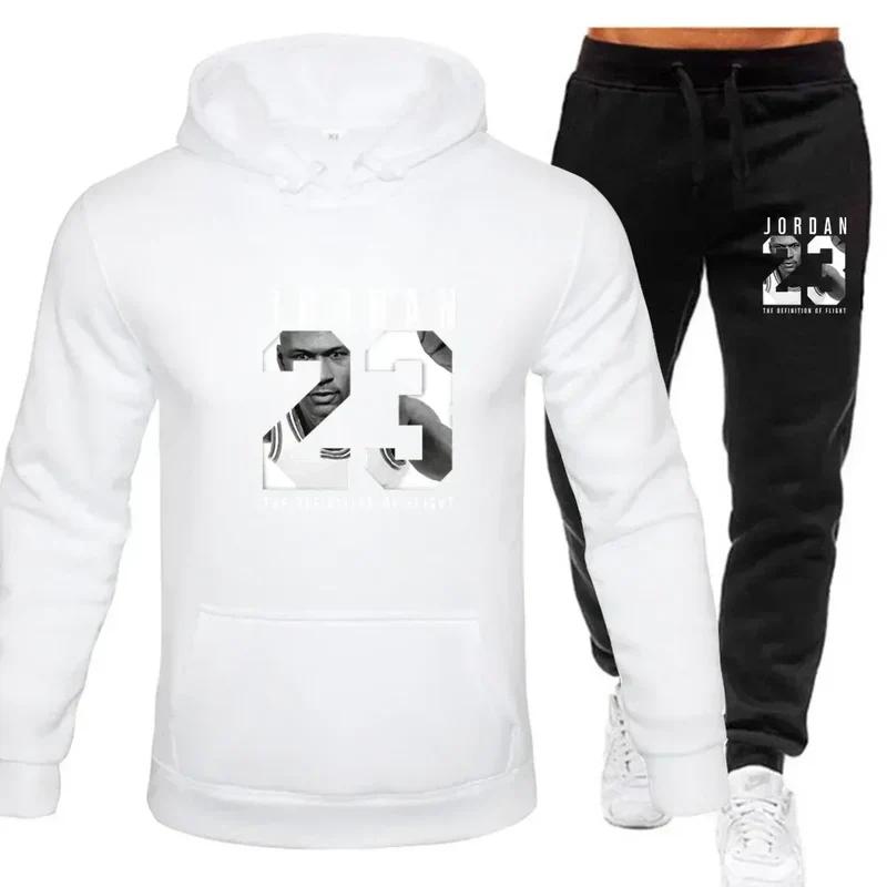 The sweatshirt hoodie is a men's set for Spring 2025 and a women's set for women's sportswear featuring a hoodie and sweatpants
