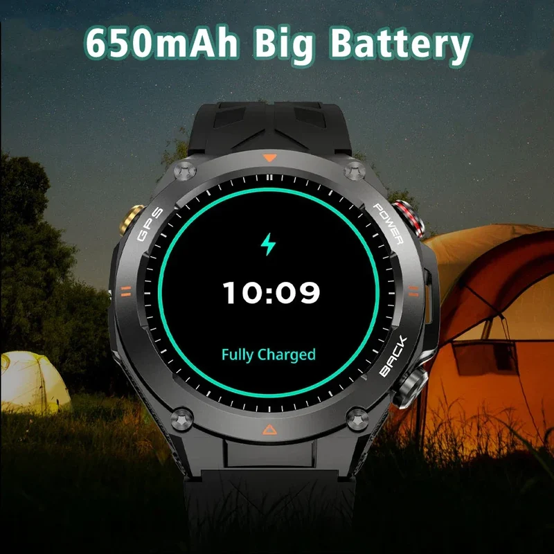 SENBONO GPS Smart Watch Men 1.45'' HD Screen Built-In GPS Altimeter Barometer Compass AI Voice Compatible with Android & iPhone