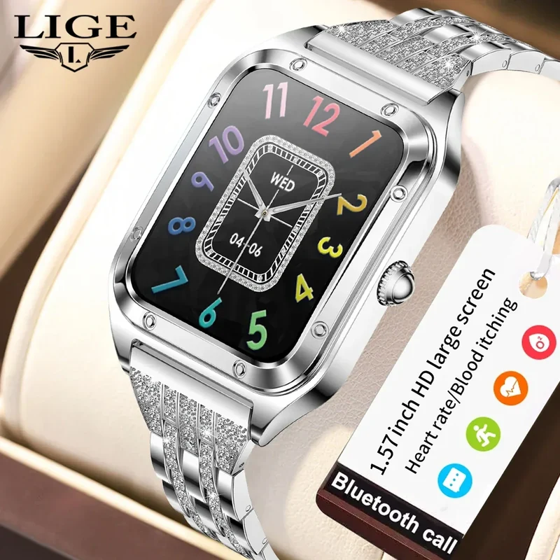 LIGE BW0544 Smart Watch for Women Make Answer Call Fitness Tracker Heart Rate SpO2 Monitor Smartwatch for Android Phones iPhone