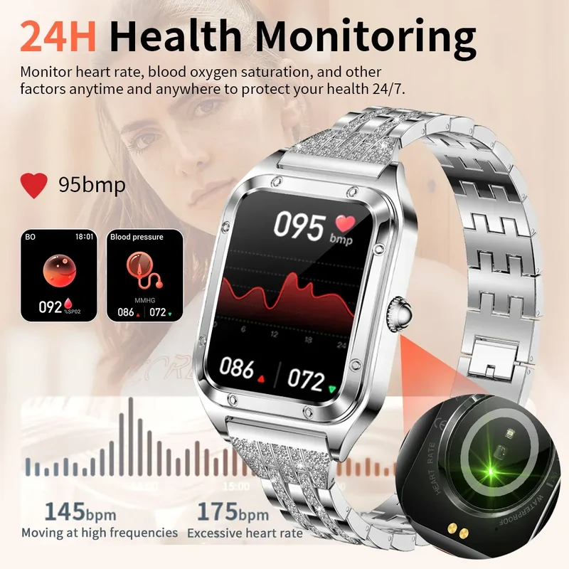 LIGE BW0544 Smart Watch for Women Make Answer Call Fitness Tracker Heart Rate SpO2 Monitor Smartwatch for Android Phones iPhone