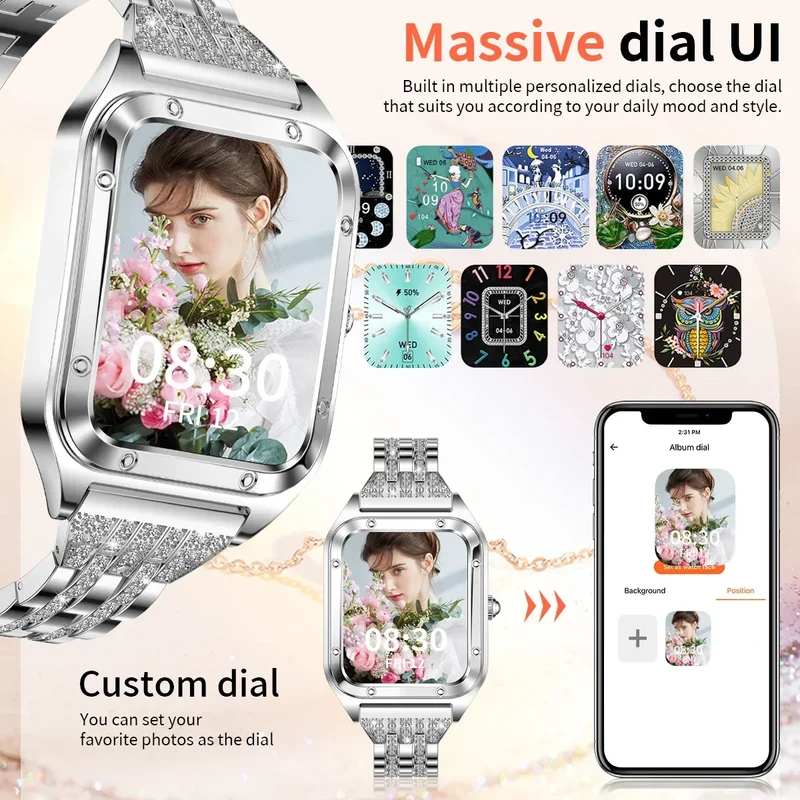 LIGE BW0544 Smart Watch for Women Make Answer Call Fitness Tracker Heart Rate SpO2 Monitor Smartwatch for Android Phones iPhone