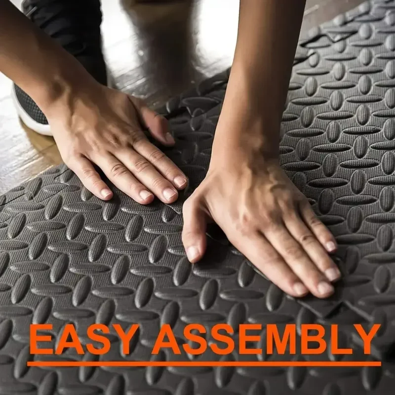 8-Piece Interlocking Gym Mat 2.5cm Thick Non-slip Shock-absorbing Washable Yoga Mat Suitable for Gyms Living Rooms Garages Etc
