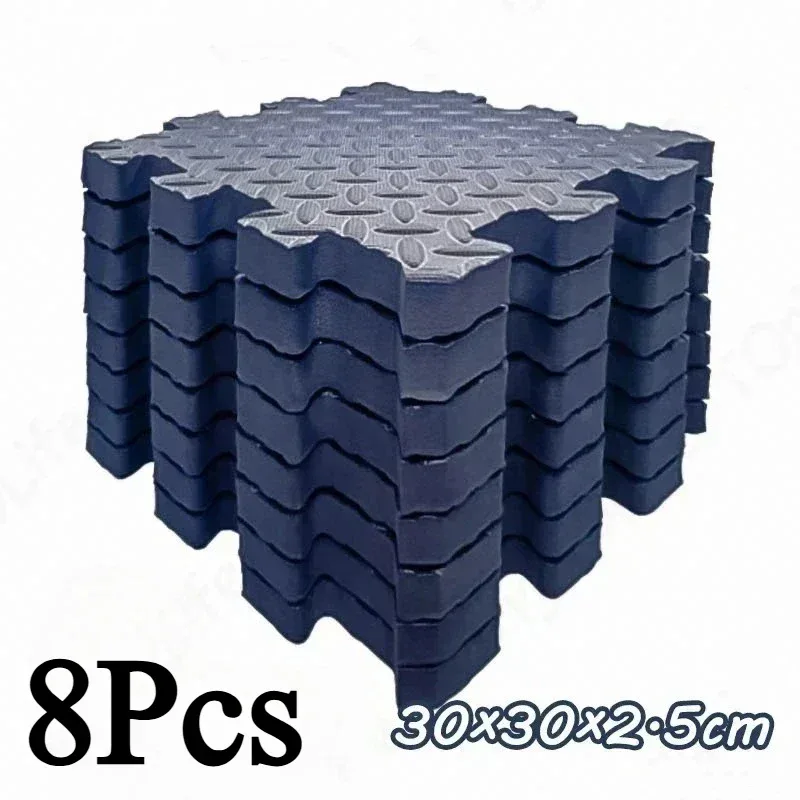 8-Piece Interlocking Gym Mat 2.5cm Thick Non-slip Shock-absorbing Washable Yoga Mat Suitable for Gyms Living Rooms Garages Etc
