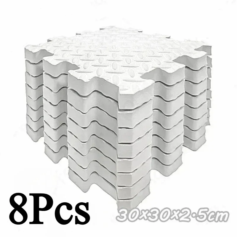 8-Piece Interlocking Gym Mat 2.5cm Thick Non-slip Shock-absorbing Washable Yoga Mat Suitable for Gyms Living Rooms Garages Etc