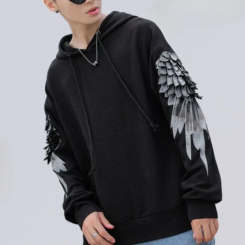 Sweatshirt for Men Hooded Embroidered Male Clothes Hip Hop Hoodies White Sweat Shirt Luxury No Brand Streetwear Autumn Cheap Emo