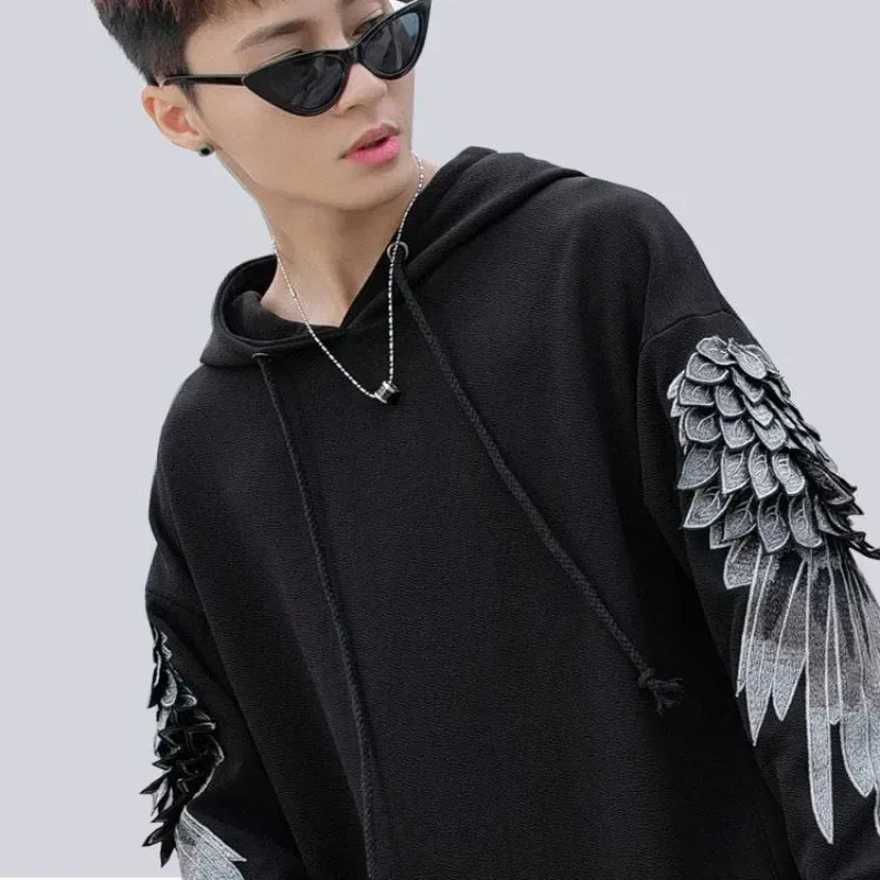 Sweatshirt for Men Hooded Embroidered Male Clothes Hip Hop Hoodies White Sweat Shirt Luxury No Brand Streetwear Autumn Cheap Emo