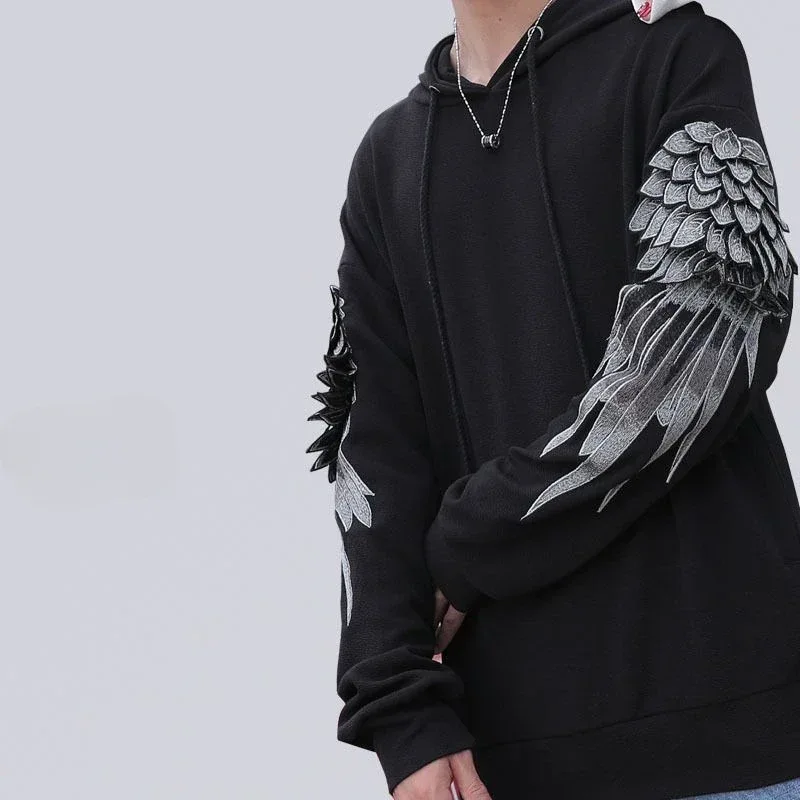 Sweatshirt for Men Hooded Embroidered Male Clothes Hip Hop Hoodies White Sweat Shirt Luxury No Brand Streetwear Autumn Cheap Emo