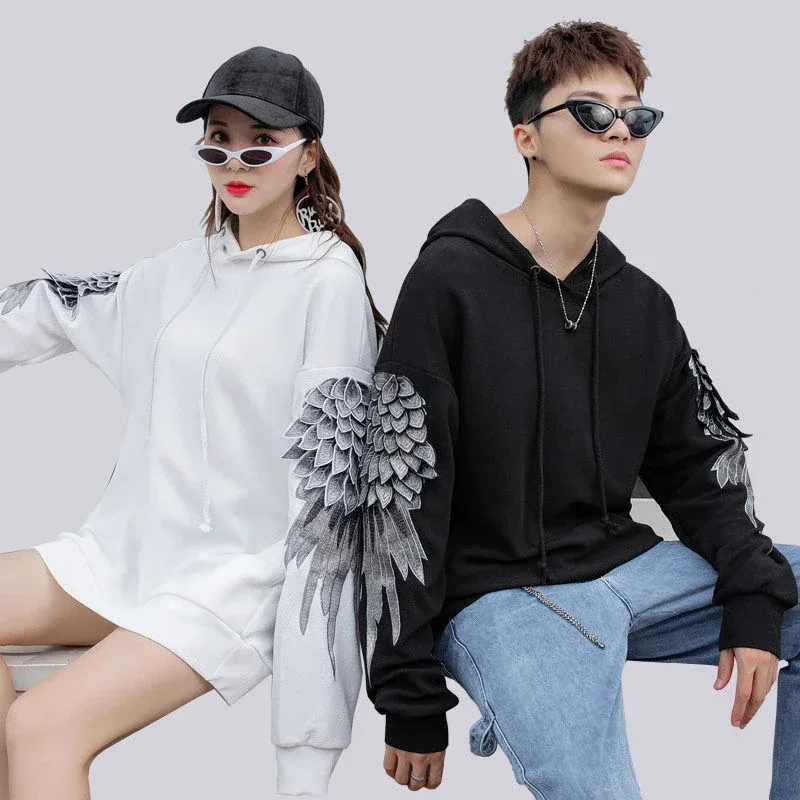 Sweatshirt for Men Hooded Embroidered Male Clothes Hip Hop Hoodies White Sweat Shirt Luxury No Brand Streetwear Autumn Cheap Emo