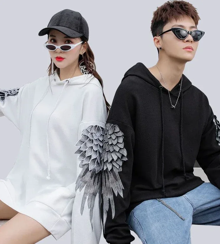 Sweatshirt for Men Hooded Embroidered Male Clothes Hip Hop Hoodies White Sweat Shirt Luxury No Brand Streetwear Autumn Cheap Emo