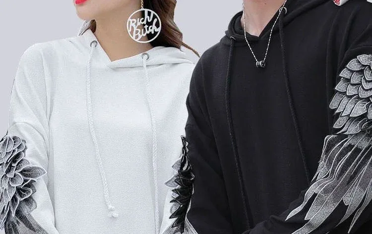 Sweatshirt for Men Hooded Embroidered Male Clothes Hip Hop Hoodies White Sweat Shirt Luxury No Brand Streetwear Autumn Cheap Emo